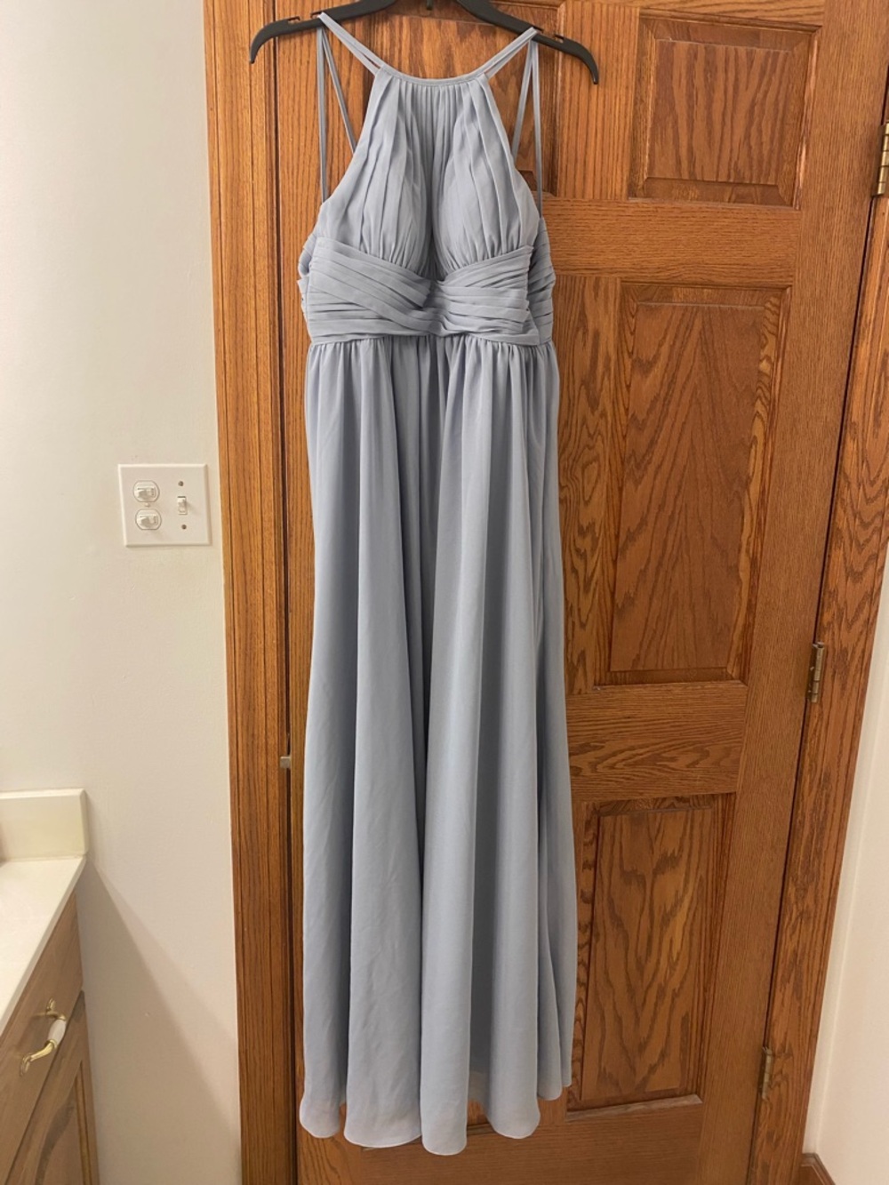 JJs House Light Blue Halter Gown Bridesmaid Dress